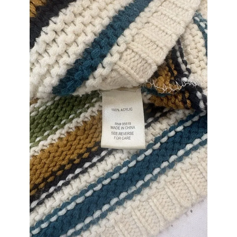 John Paul Richard Womens Open-Knit Multicolor Pullover Sweater Blouse Size M